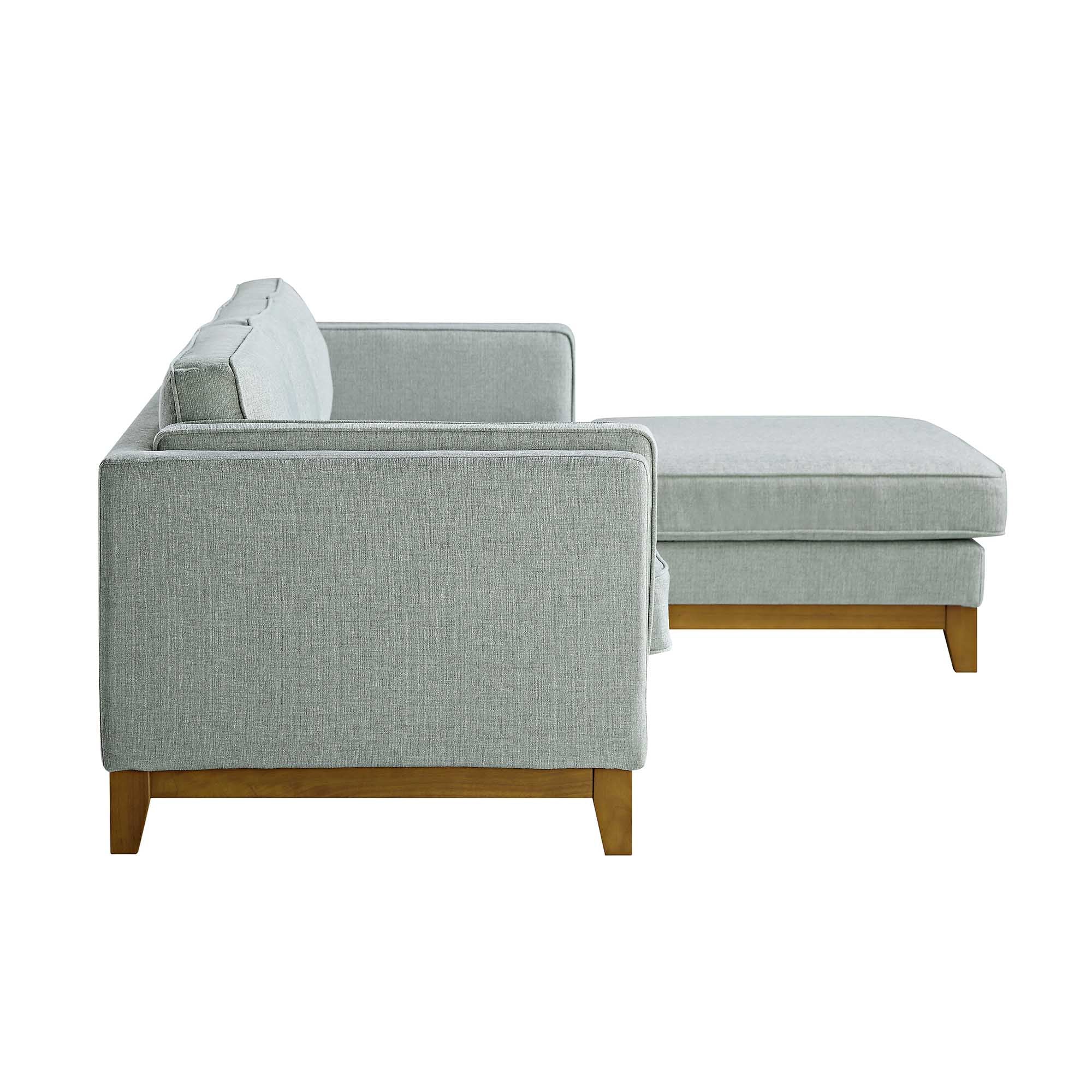 Sage Woven Fabric Sofa, Grande Chaise Sofa Right Hand Facing