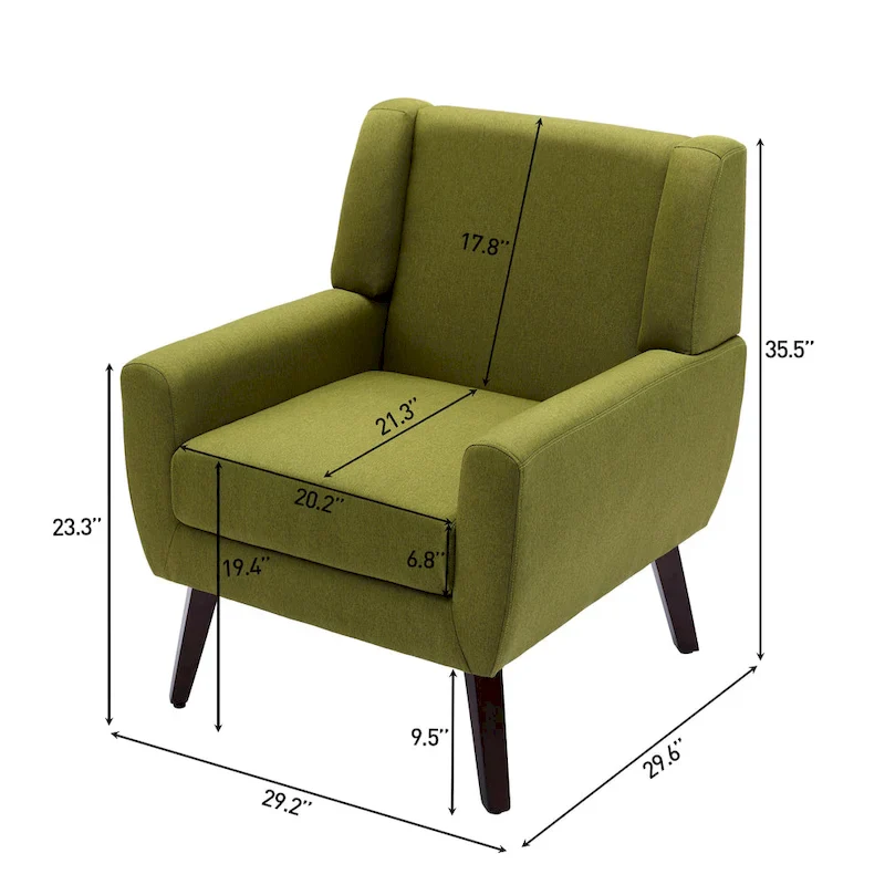 Wide Back Accent Chair with Wingback Design - Single Seater