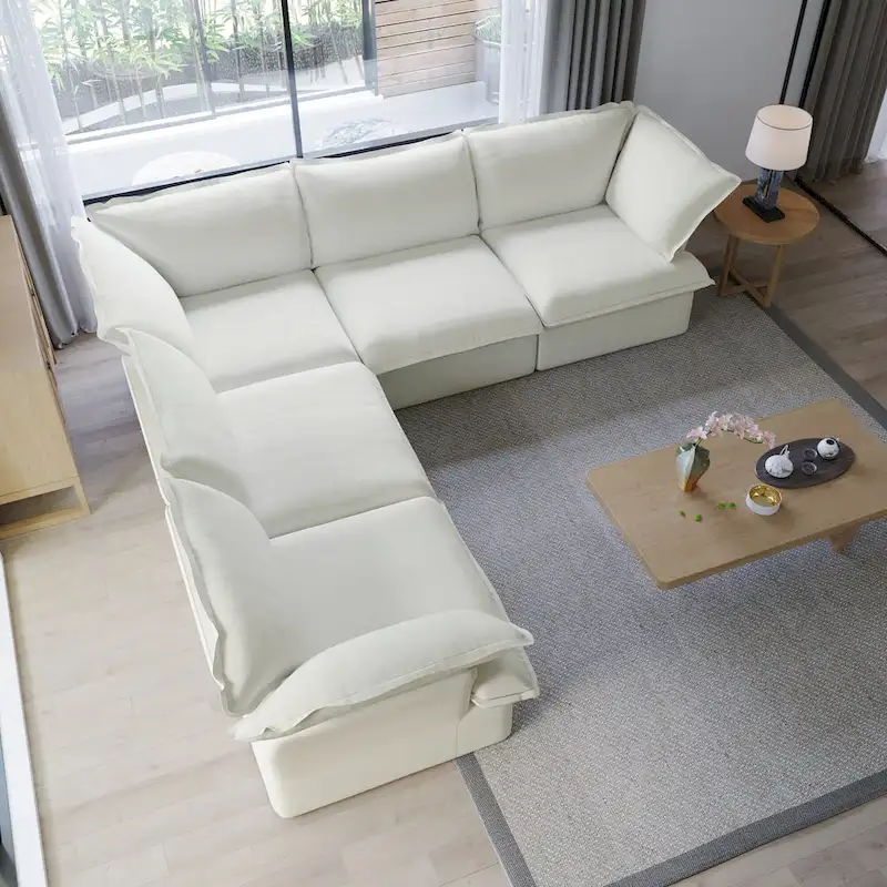 L-shape Sectional Sofa Modern Upholstered Modular Sofa