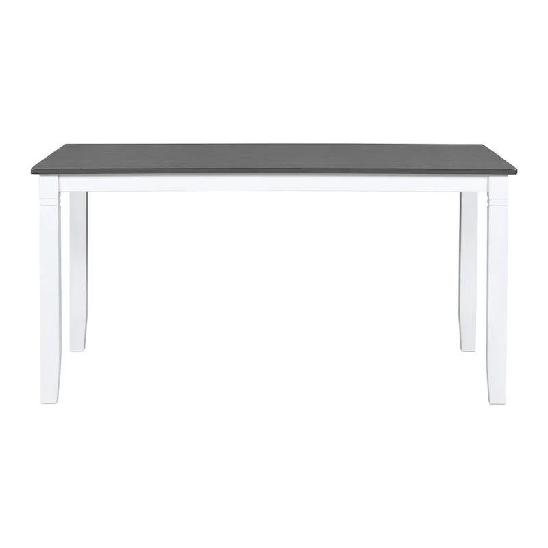 White Farmhouse 6-Piece Wooden Dining Table Set with Rectangular Table & 4 Chairs