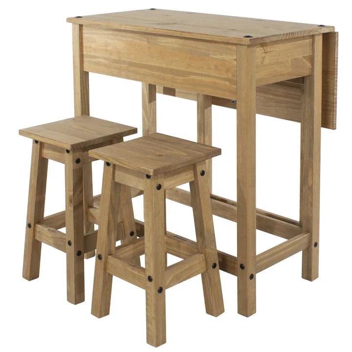 Solid Pine Drop Leaf Table 3-piece Dining Set
