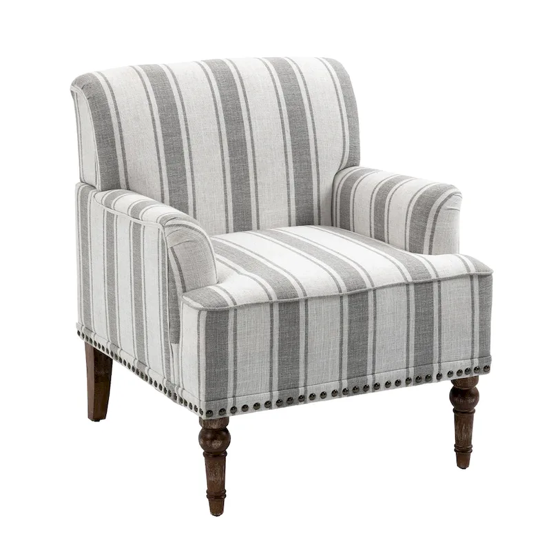 Modern Striped Accent Chairs with Arms