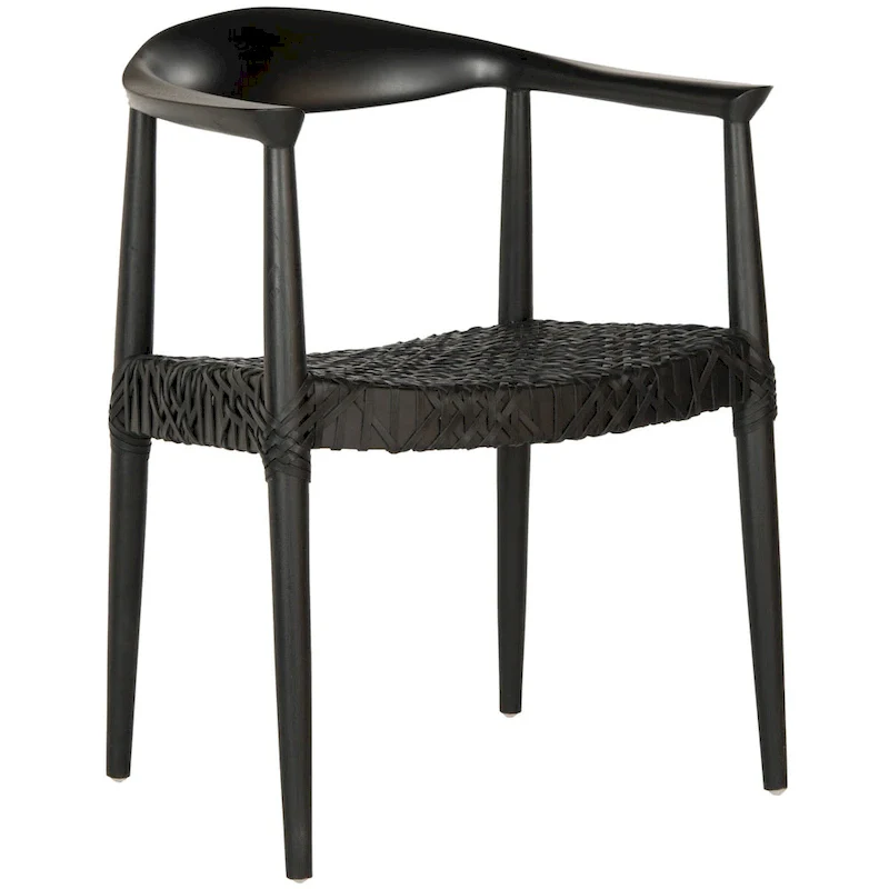 SAFAVIEH Trix Bandelier Black Dining Arm Chair - 24.8 x 18.9 x 30.7 - 25W x 19D x 31H