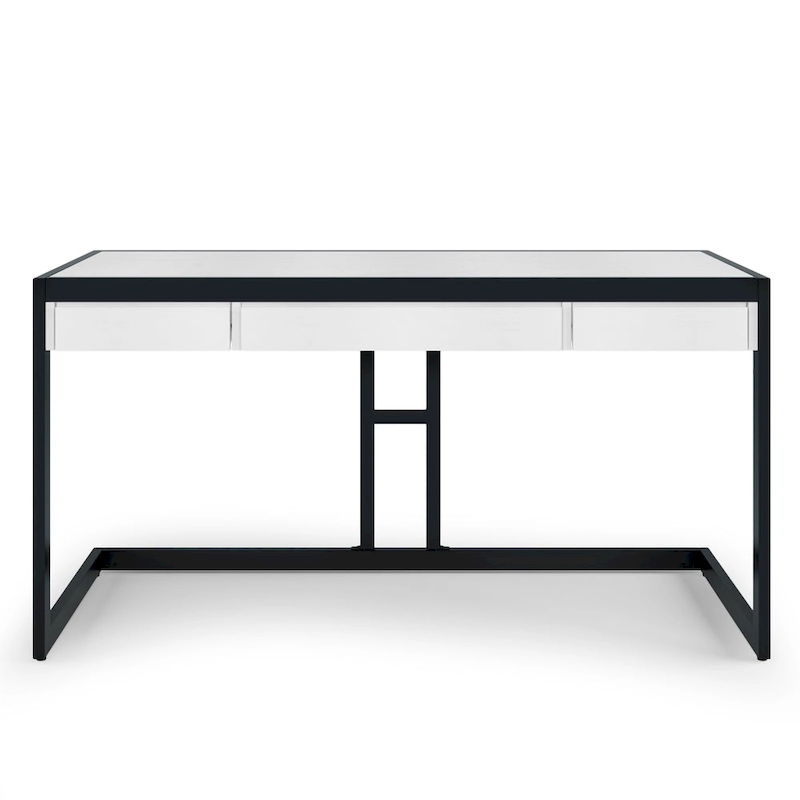 WYNDENHALL Cecilia Solid Acacia Wood Industrial Office Desk