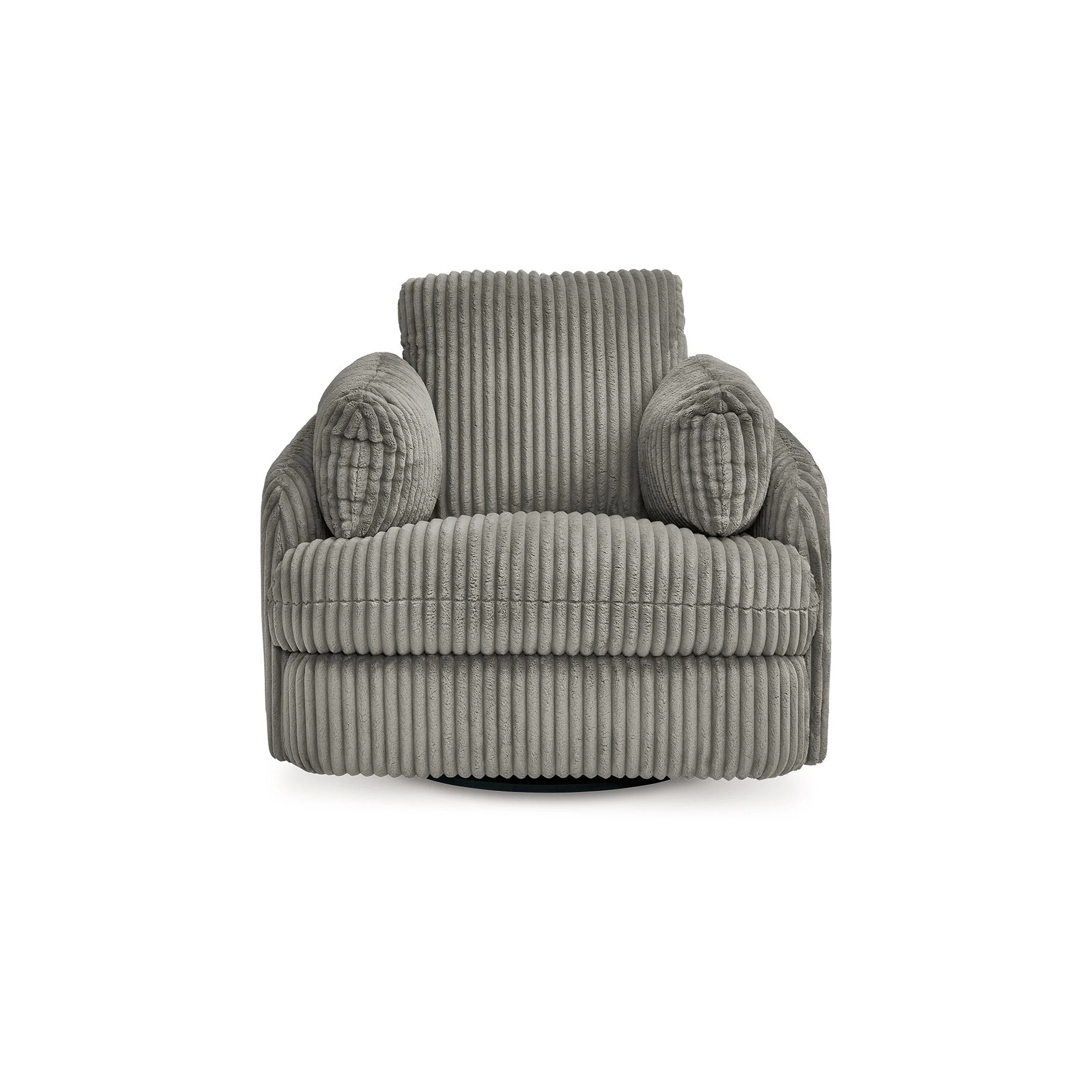Rikki Swivel Glider Manual Recliner Chair, Gray Corduroy, 2 Pillows