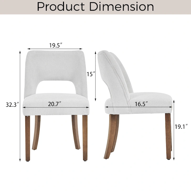 Set of 4 Fabric-upholstered Dining Chairs