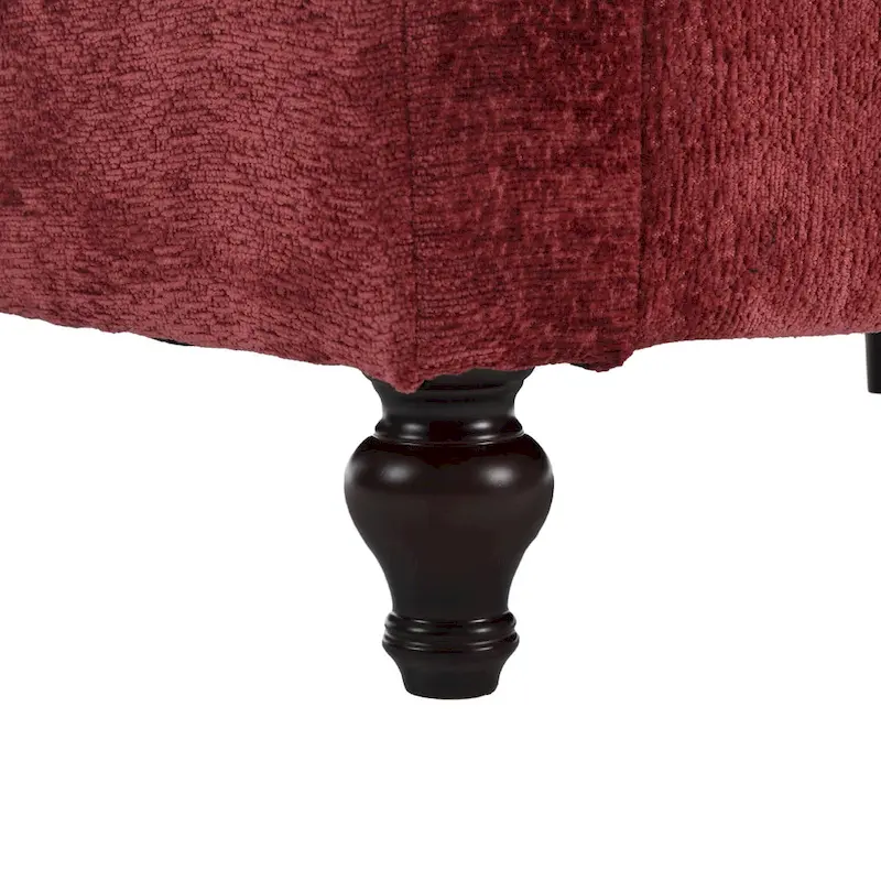 Red 68.9  Chenille 2-Seater Sofa with Detachable Cushions