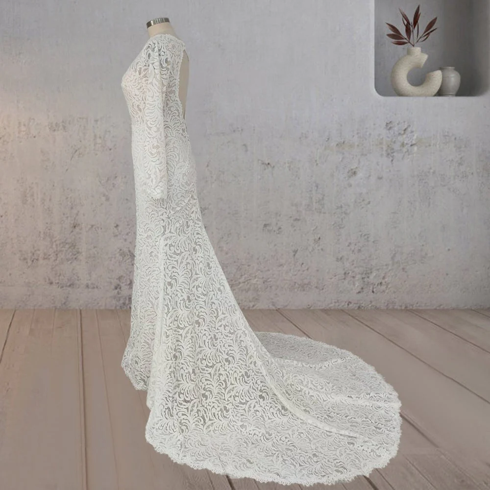 Mermaid Whisper Lace Embroidery Bridal Gown Wedding Dress