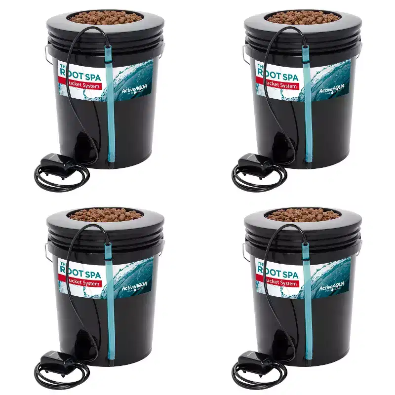 Active Aqua Root Spa 5 Gallon Hydroponic Bucket System Grow Kit (4 Pack)
