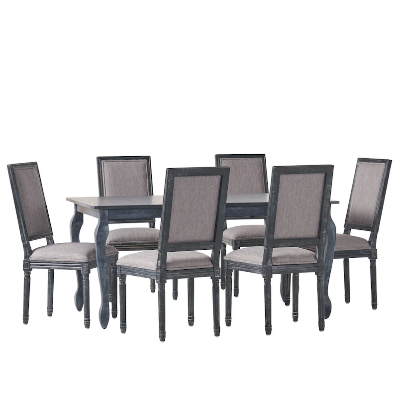 Regan Upholstered Expandable 7 Piece Dining Set by Christopher Knight Home