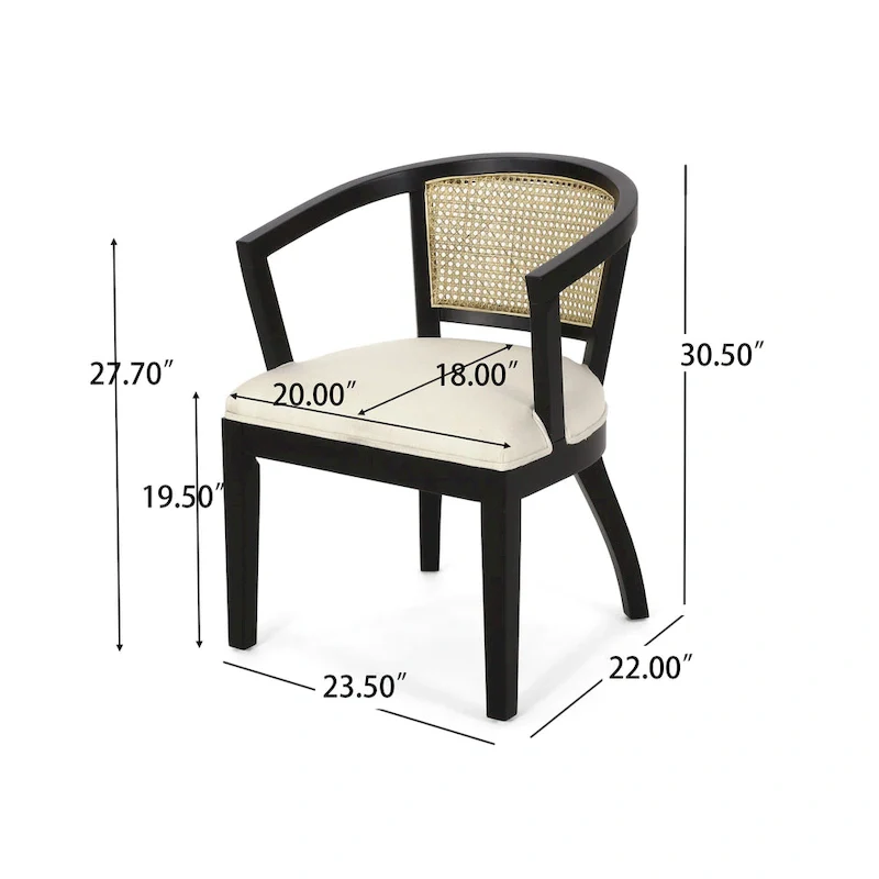 Upholstered rubberwood dining chair
