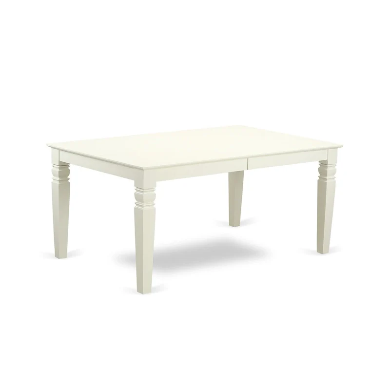 East West Furniture Dining Table Se- A Rectangle Dining Room Table and Wood Seat Chairs, Linen White (Pieces Options)
