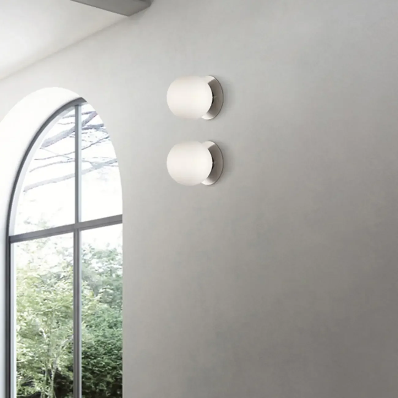 Modern Frosted Glass White Globe Round Wall Sconce