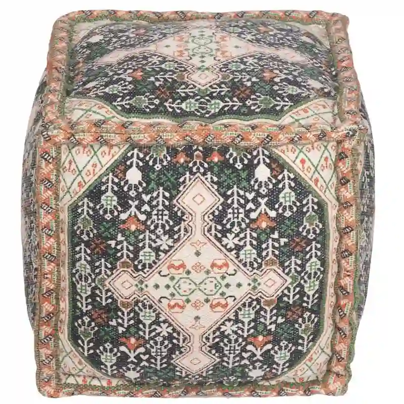 HERAT ORIENTAL Handmade Indo Cotton Pouf (India) - 16 x 16 x 16