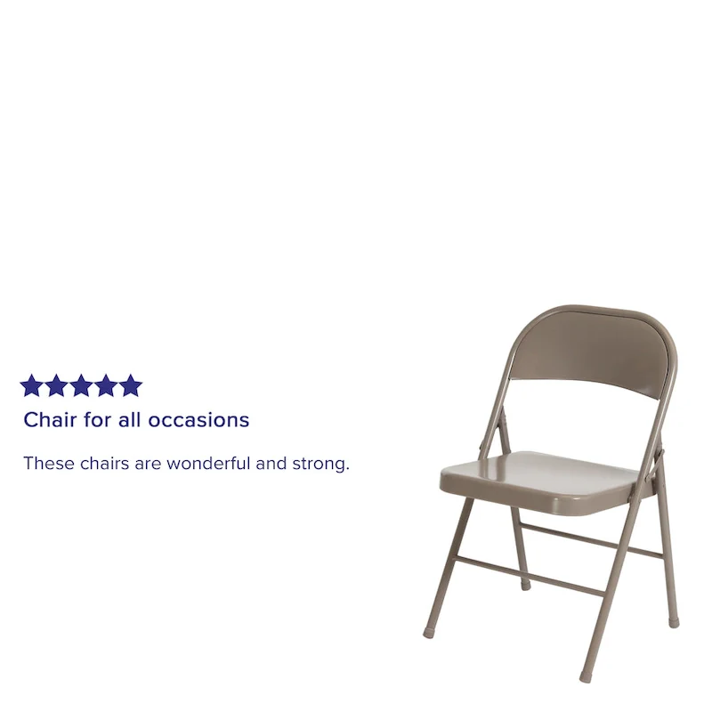 4 Pack Double Braced Metal Folding Chair