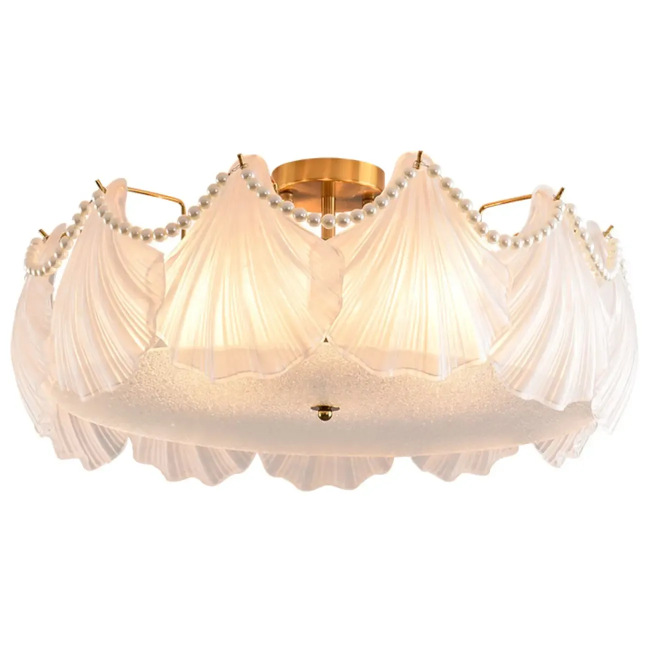 Luxury Living Room Ceiling Light with Glass Shell Shade
