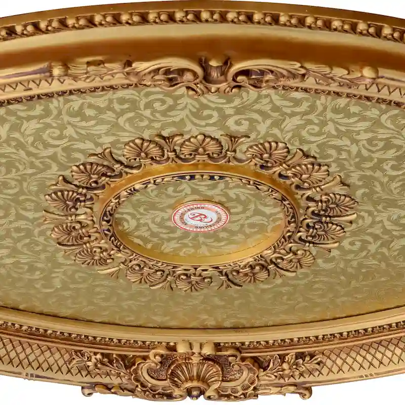 Golden Rocaille Oval Chandelier Ceiling Medallion