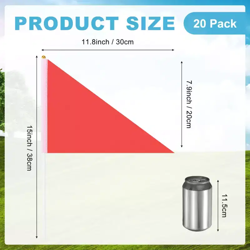 Unique Bargains Mini Sublimation Durable Polyester Hand Held Plain Flags