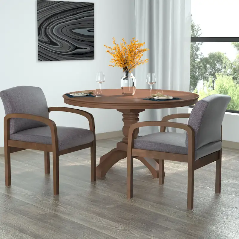 Grey Linen Guest Chair — No-Tool Assembly, Single Seat