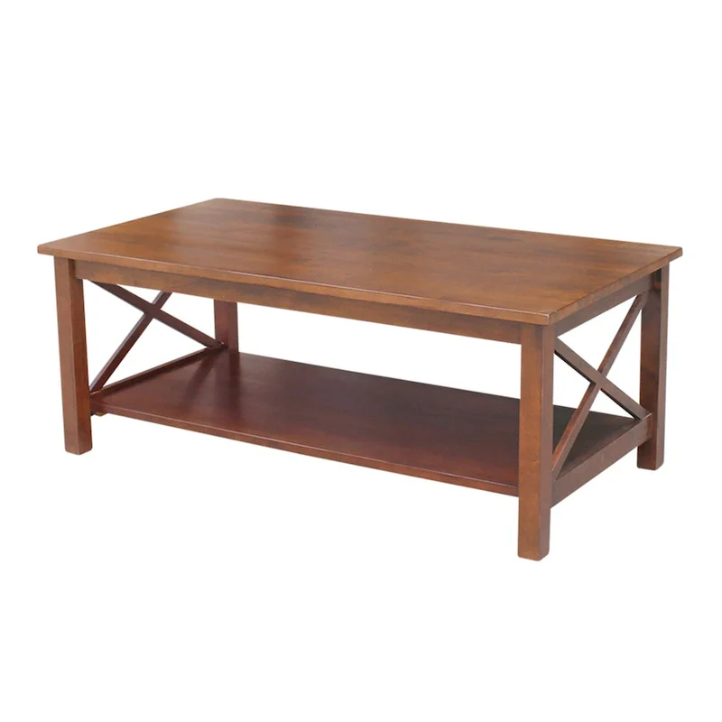 Solid Hardwood Coffee Table - Unfinished, White, Washed Gray Taupe, Espresso - Multi-Person Use