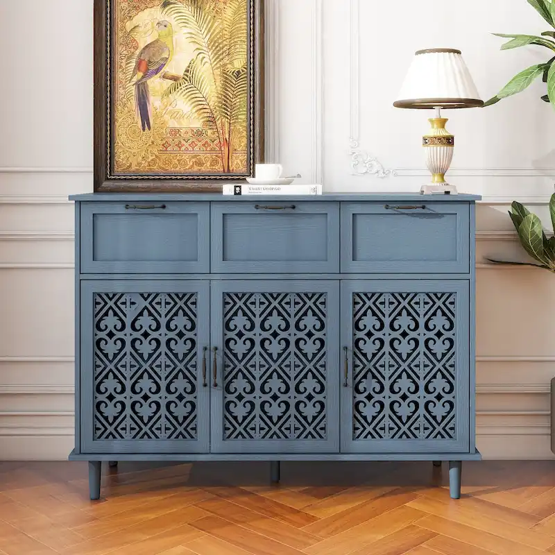 3-Door 3-Drawer Storage Cabinet — Versatile Bedroom, Living Room & Study Furniture