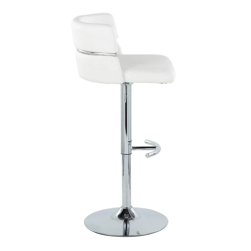 Adjustable Bar Stools with Rounded T Footrest Set of 2