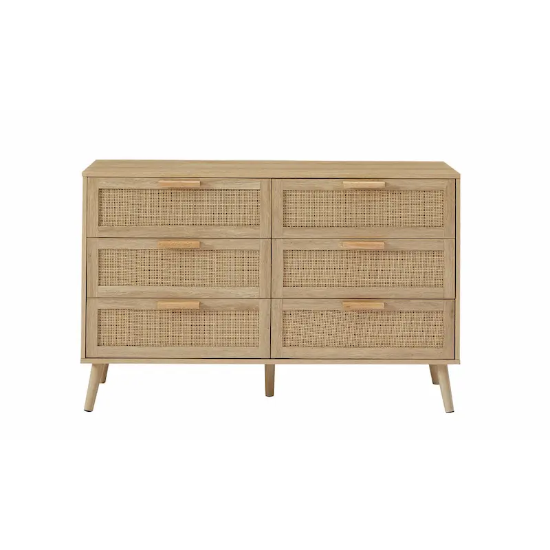 Bedroom Dresser with Rattan Fronts