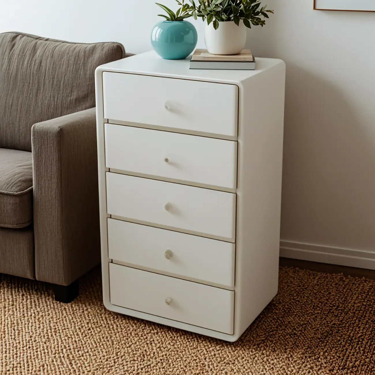 Classic Wooden Dressers in Beige with Soft Close Drawers