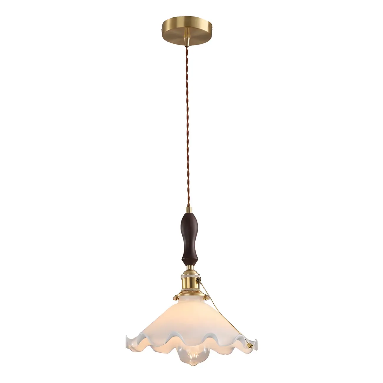 Modern Gold Accent Glass Flower Pendant Light