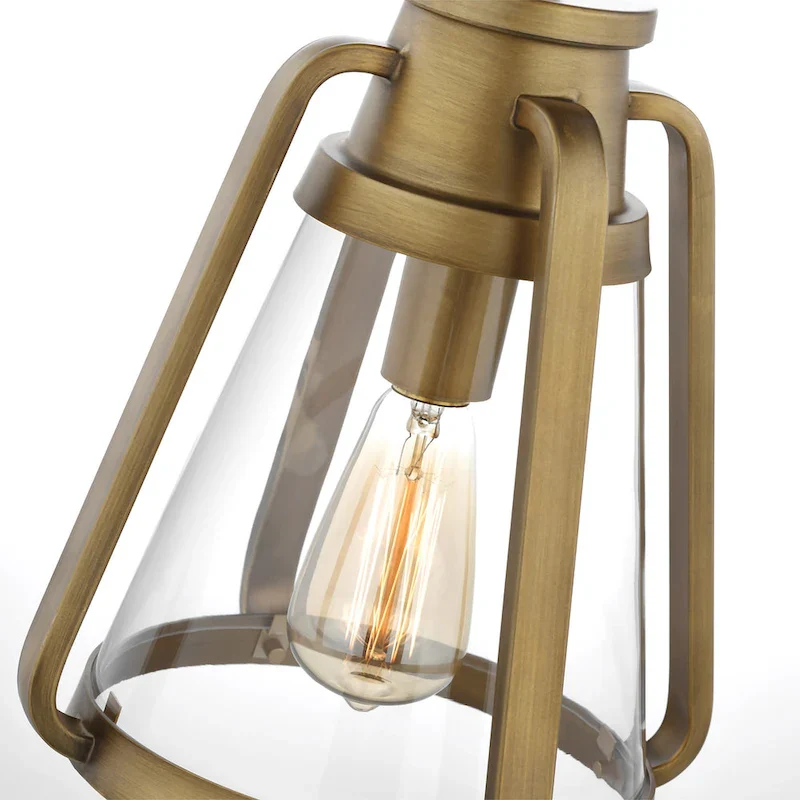 Everett 1 Light 10 Inch Pendant Natural Brass with Clear Glass - Natural Brass
