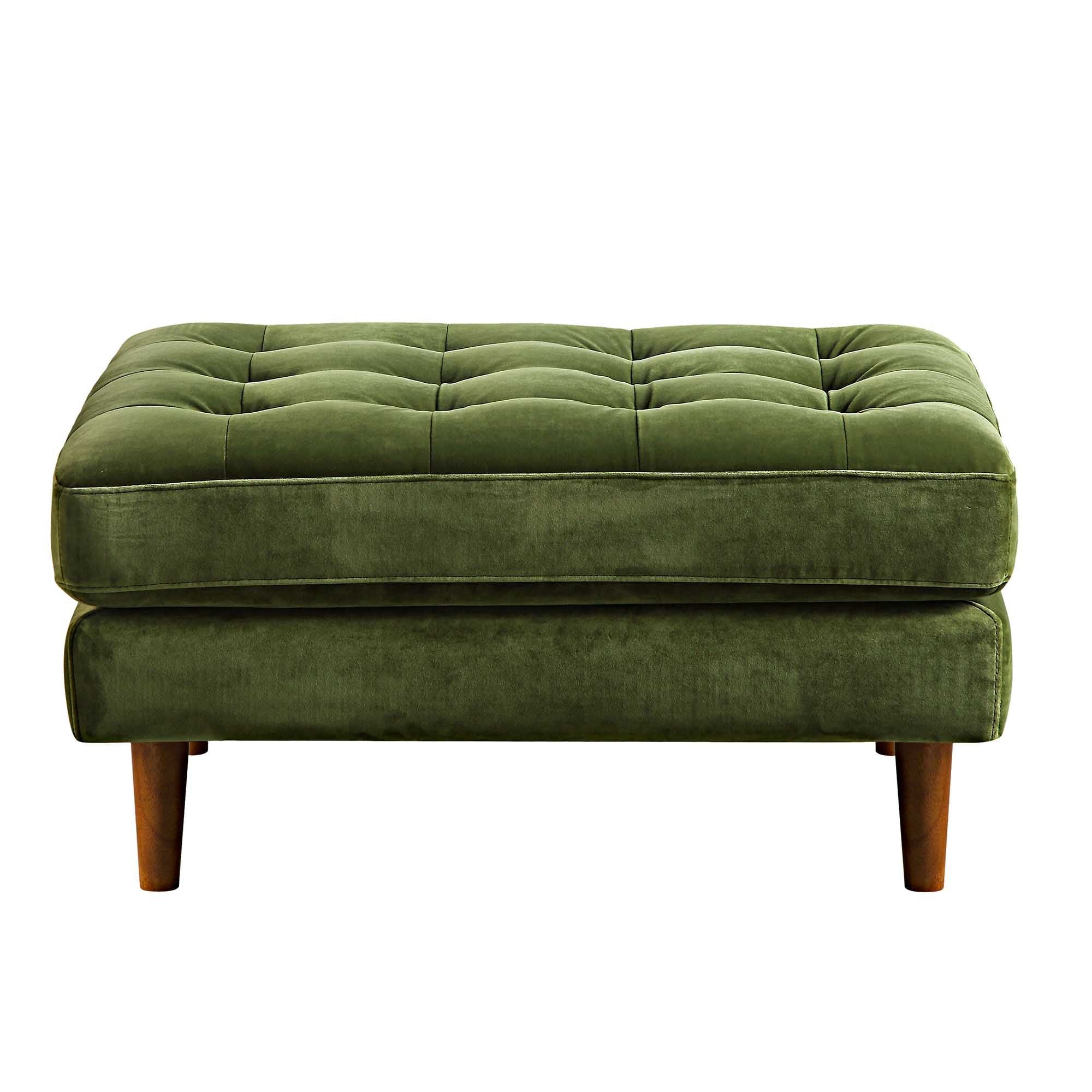 Ottoman, Moss Green Velvet