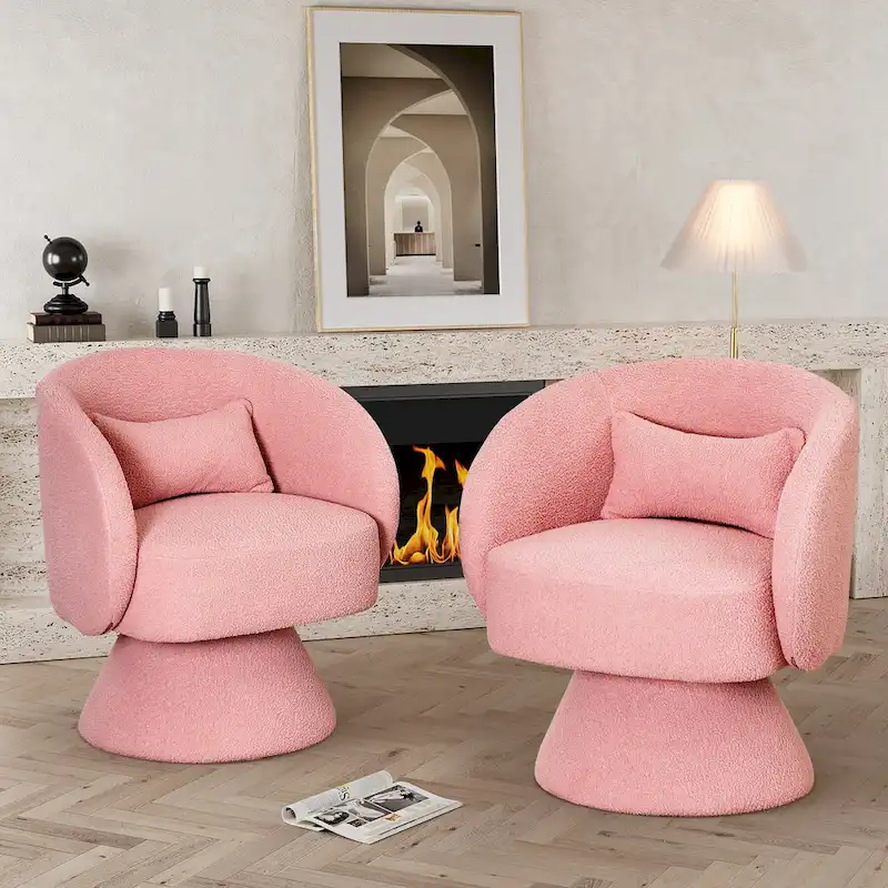 Ouyessir 360 Degree Swivel Cuddle Barrel Sofa Chairs