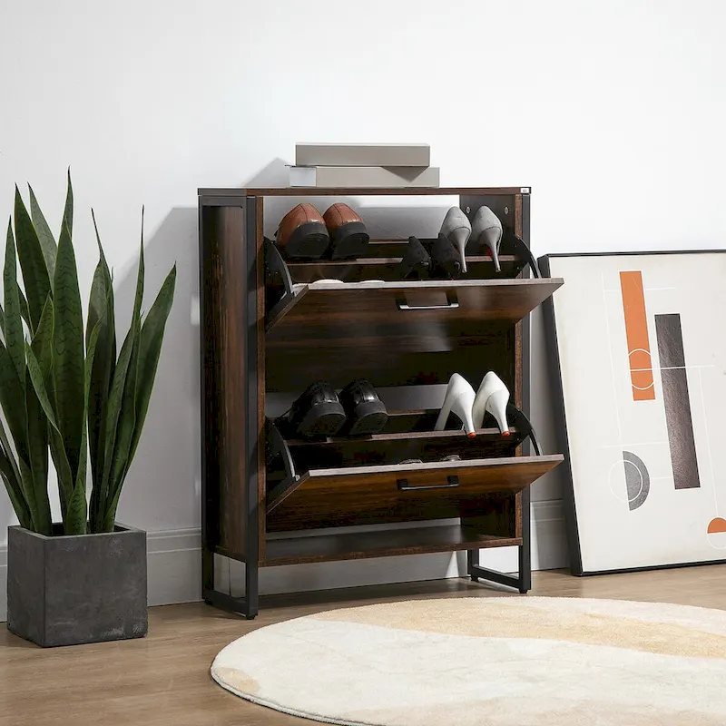 QQ Shoe Cabinet with 2 Flip Drawers