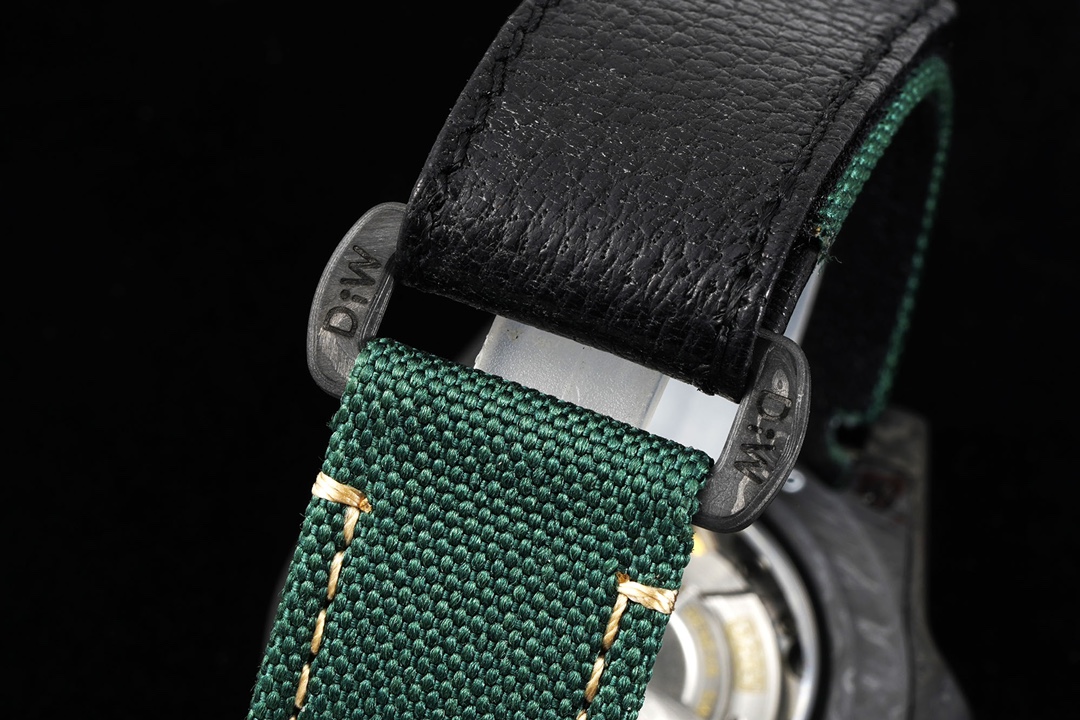DiW green nylon and leather strap on high quality fake rolex GMT-Master II