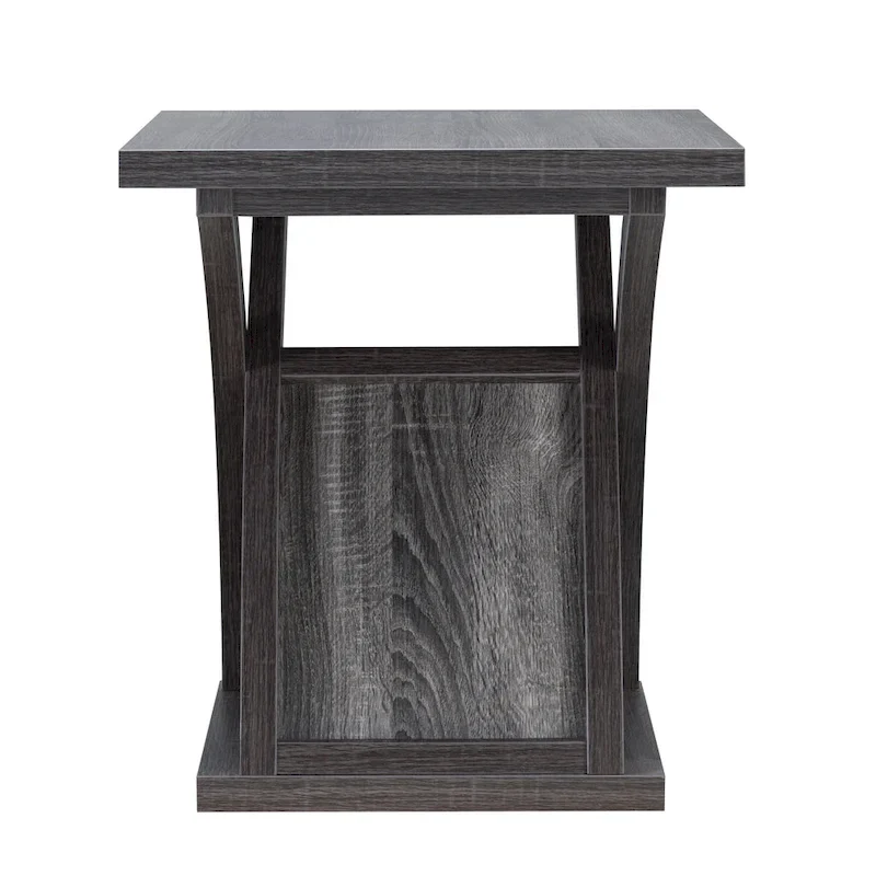 DH BASIC Transitional Distressed Grey 22-inch 1-Shelf End Table by Denhour