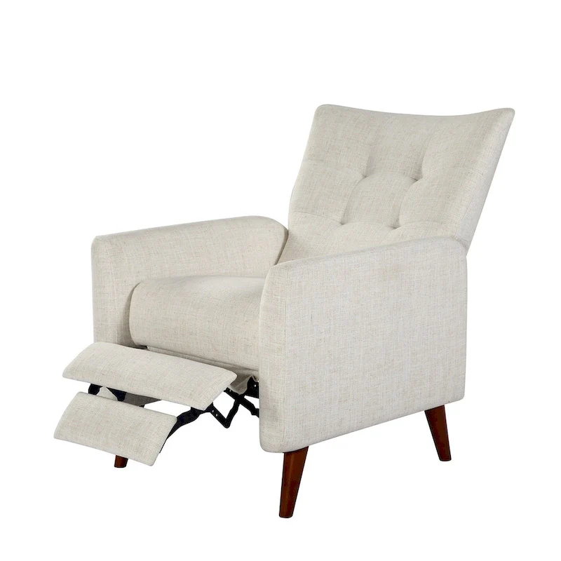 Modern Manual Recliner with Solid Wooden Legs