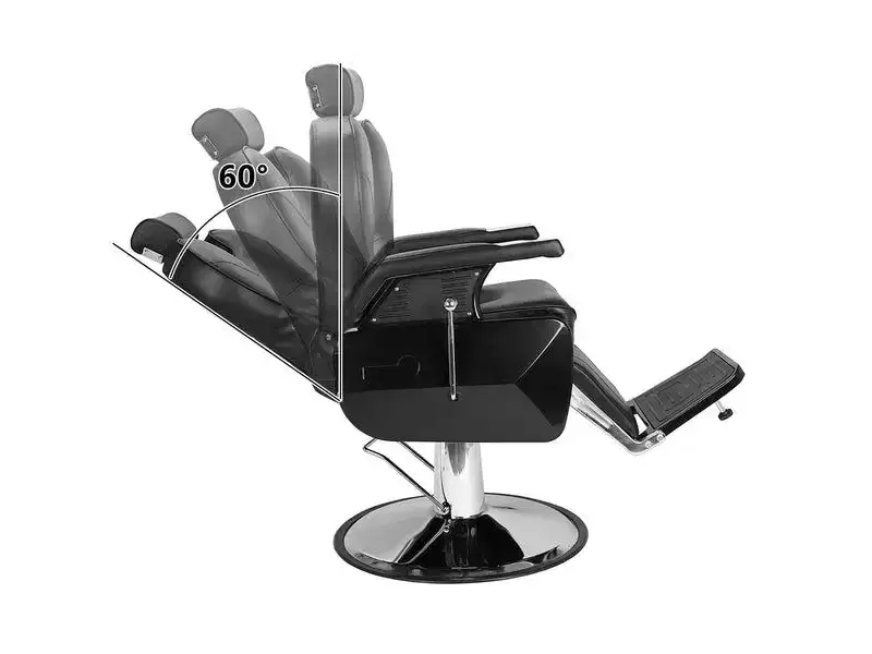 Karl Home Black Classical Style Heavy Duty Hydraulic Reclining Barber Chair