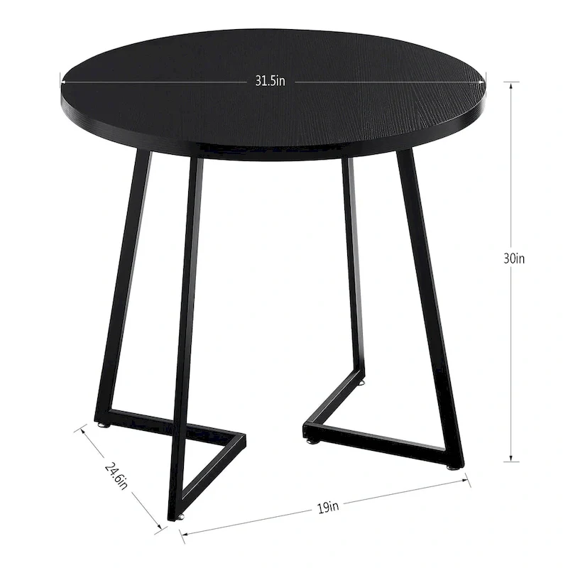 Javlergo 31.5 Round Dining Table Modern Leisure Table with Metal Leg