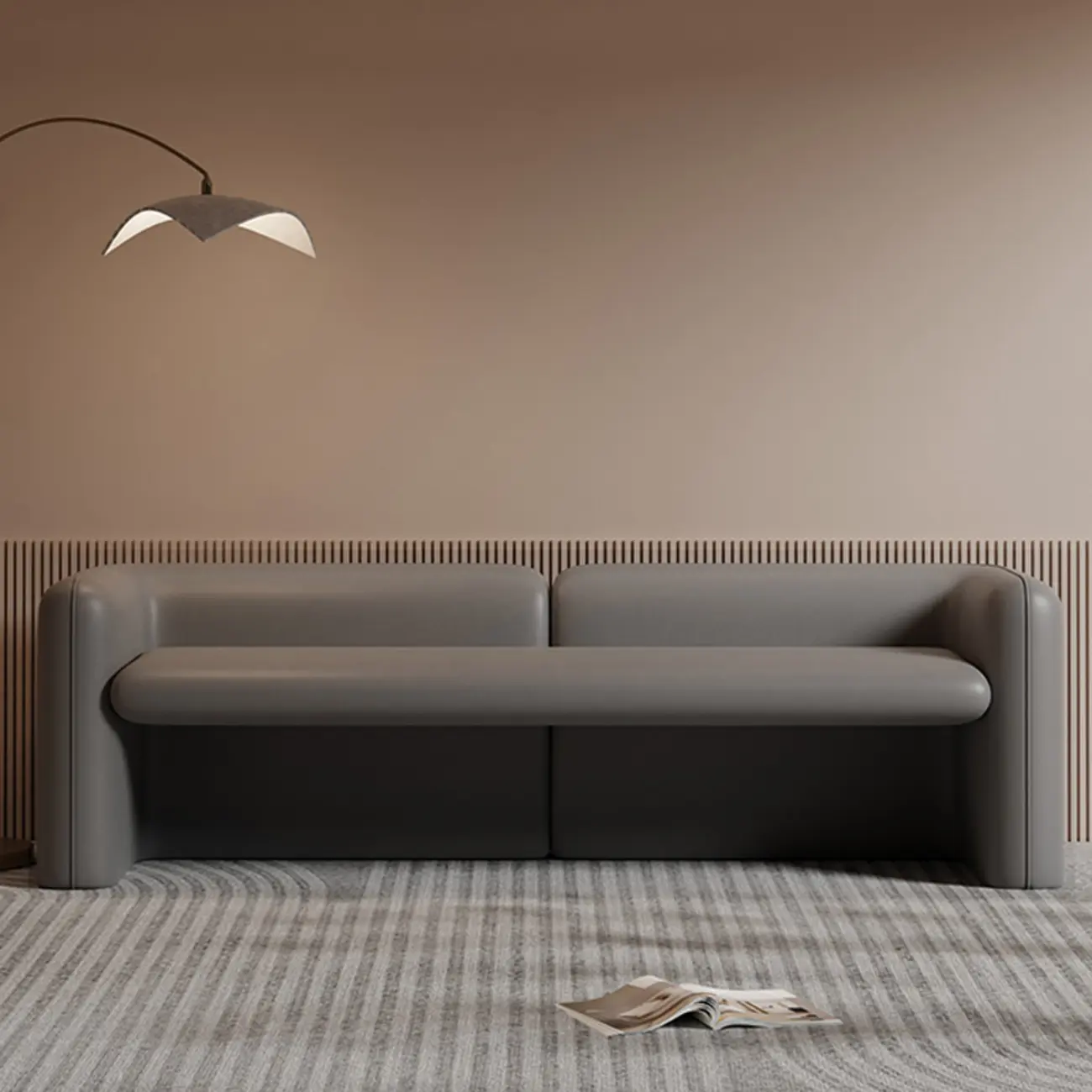 Modern Genuine Leather Cushioned Bedroom Bench