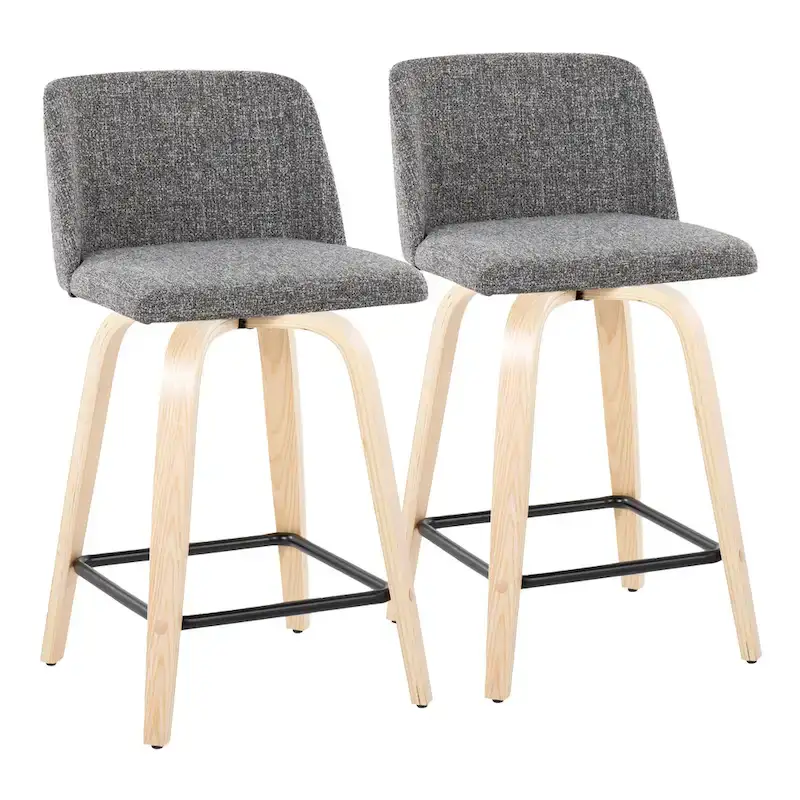 Carson Carrington Vallberga 24 Counter Stool with Natural Wood Base (Set of 2)