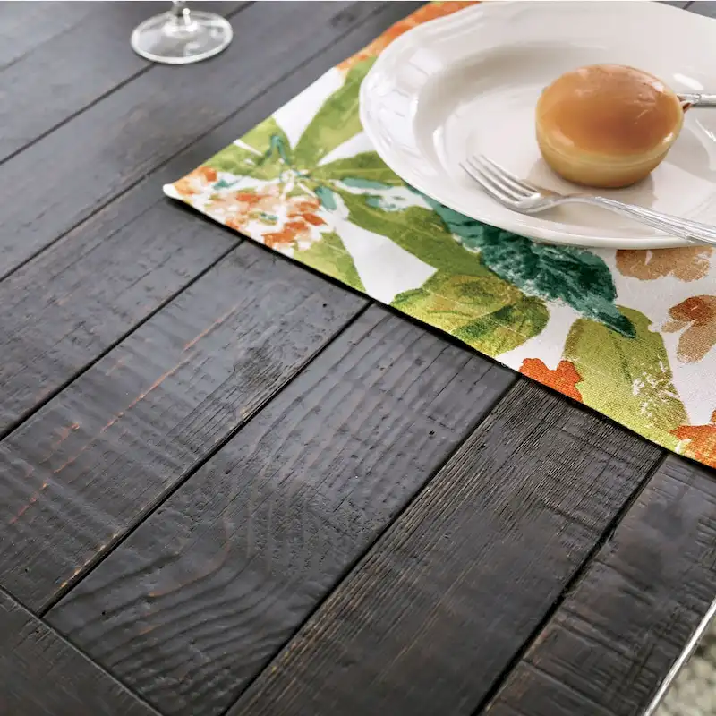 Chalwa Rustic Wood Upholstered 6-Piece Dining Set with Table and 4 Chairs and 1 Bench by Copper Grove