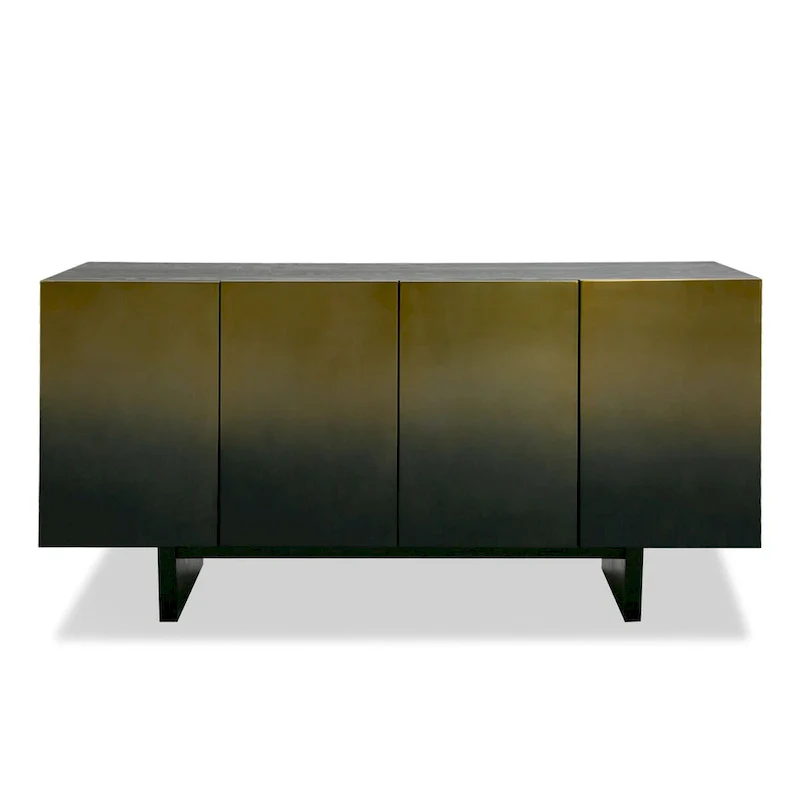 Black Ash & Gradient Stainless Steel Buffet Sideboard