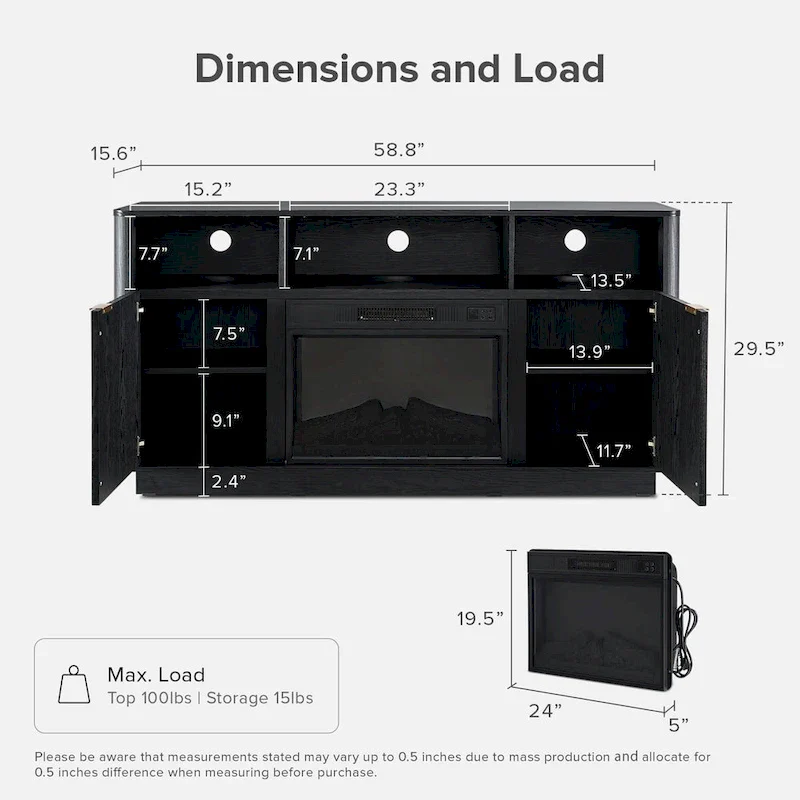 Brooklyn 59 Electric Fireplace TV Stand