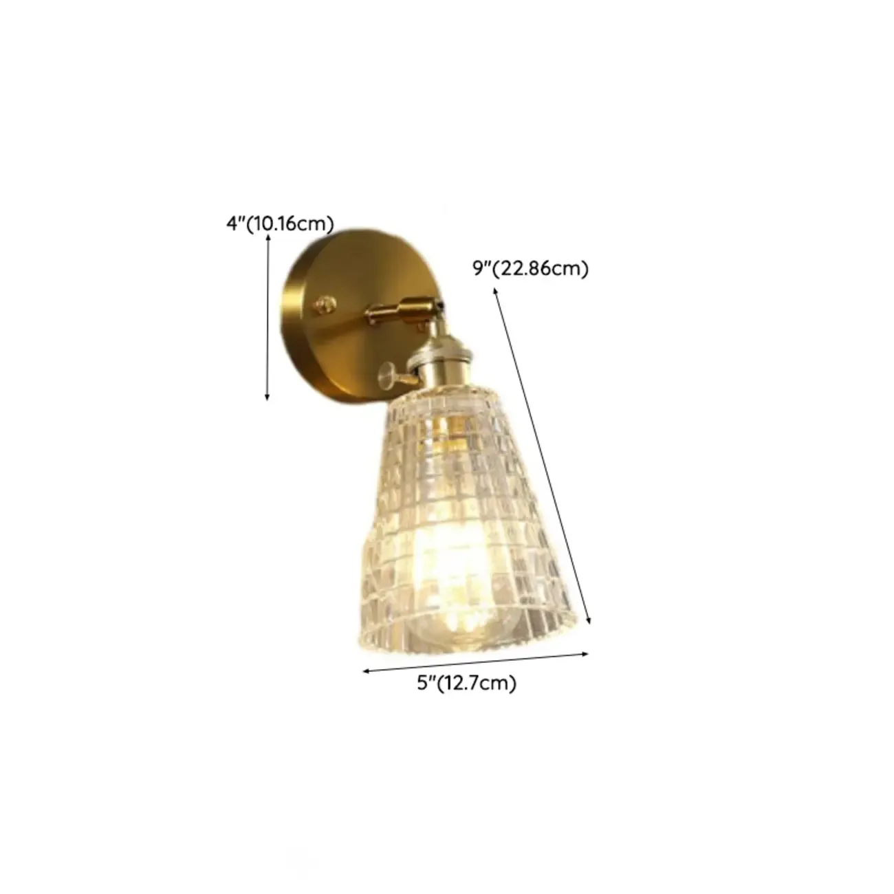 Art Deco Gold Transparent Glass Wall Sconce