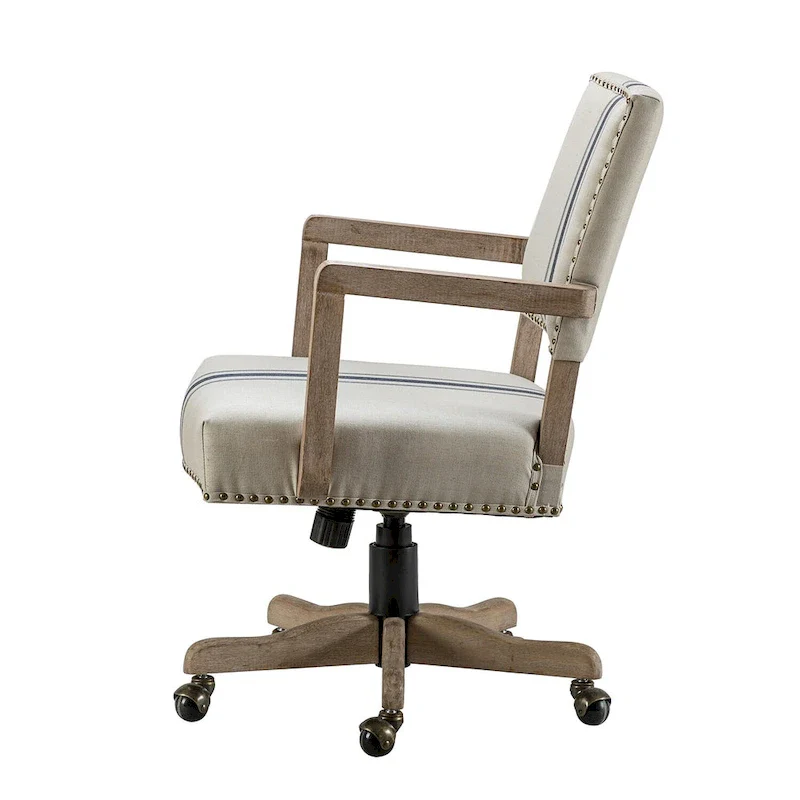 Taresa Modern Mid-Back Swivel Height Adjustable Task Chair with Nailhead Trim by HULALA HOME