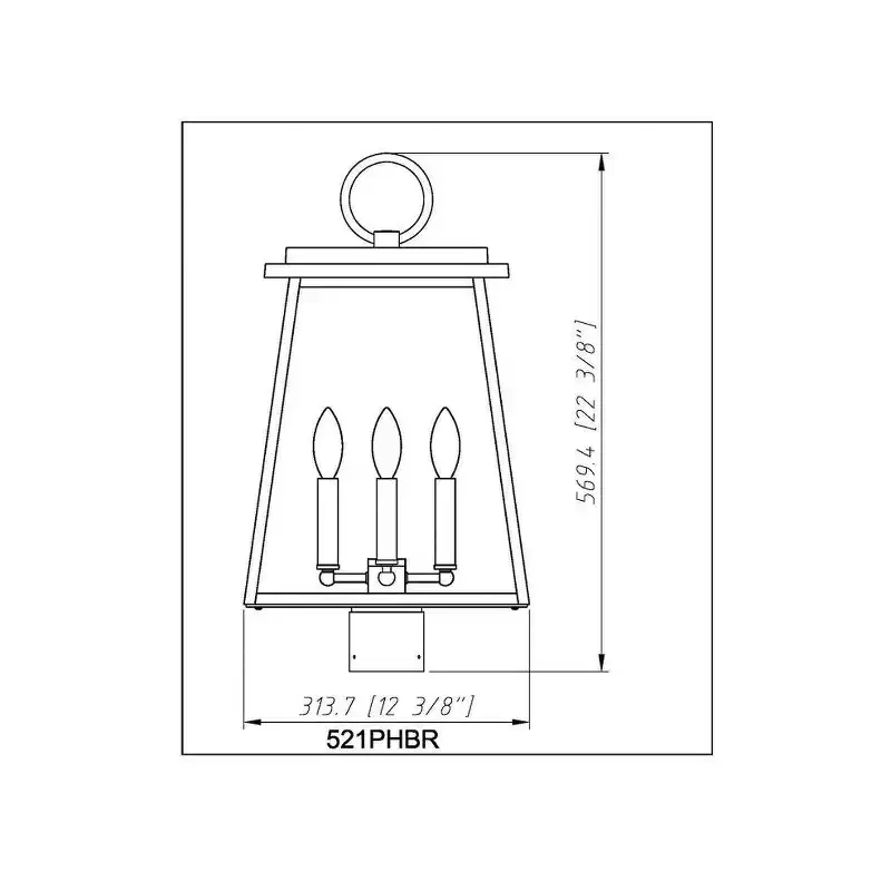 Z-Lite Broughton 4 - Light Post Light in Black