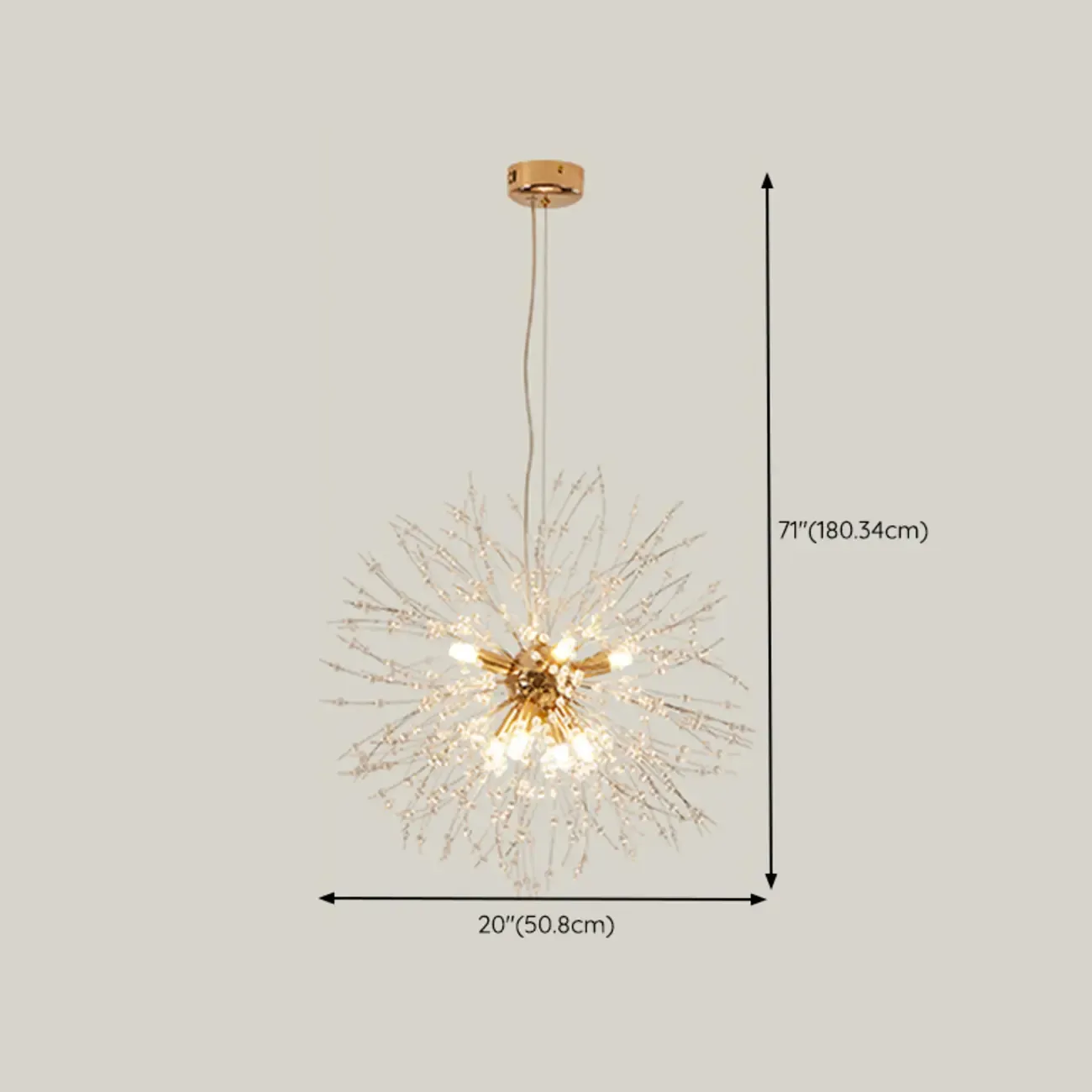 Luxury Crystal Chandelier Starburst with Flexible Length