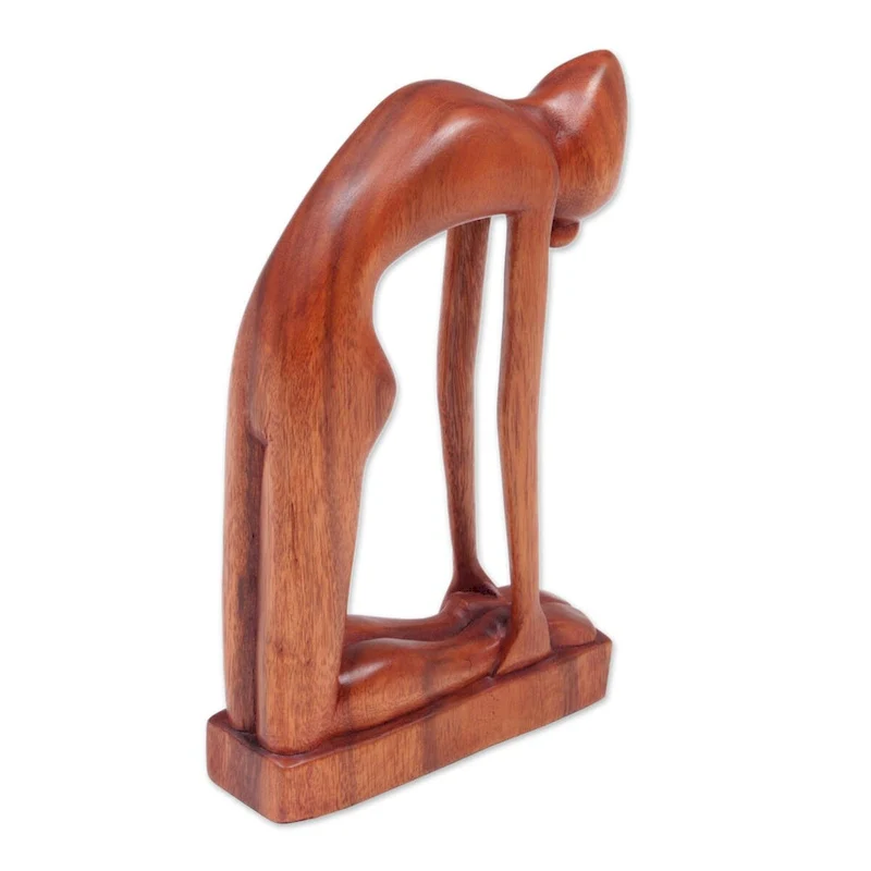 Novica Handmade Camel Pose Wood Sculpture