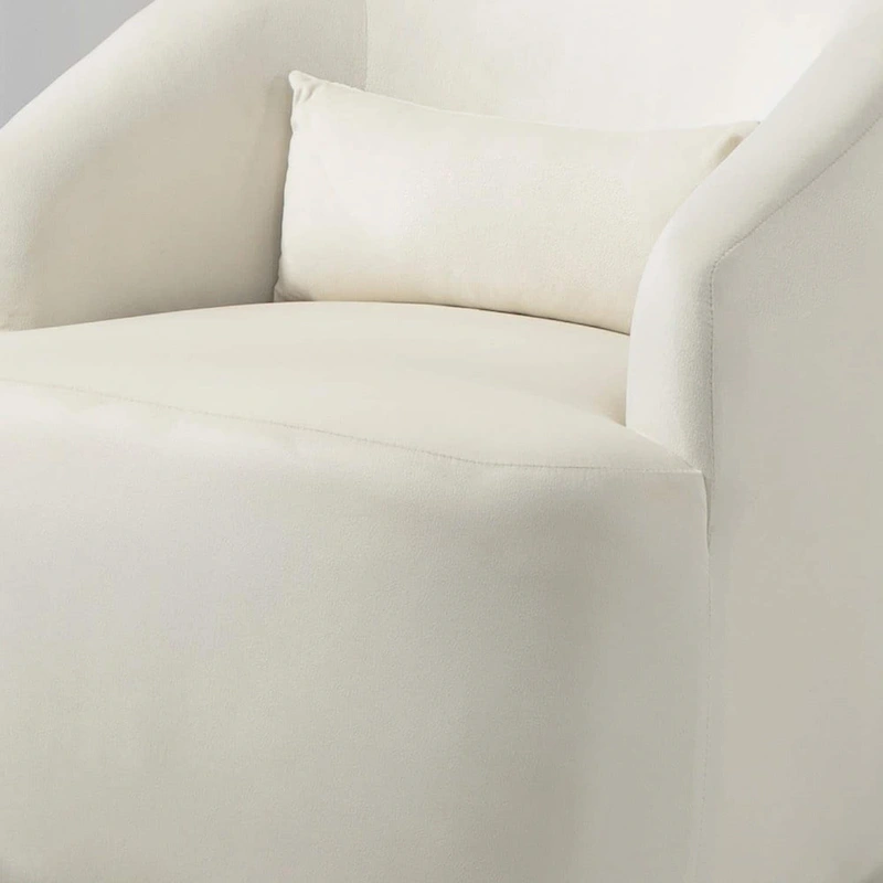 Accent Chair with Barrel-shaped Design and 360 Degree Swivel Feature