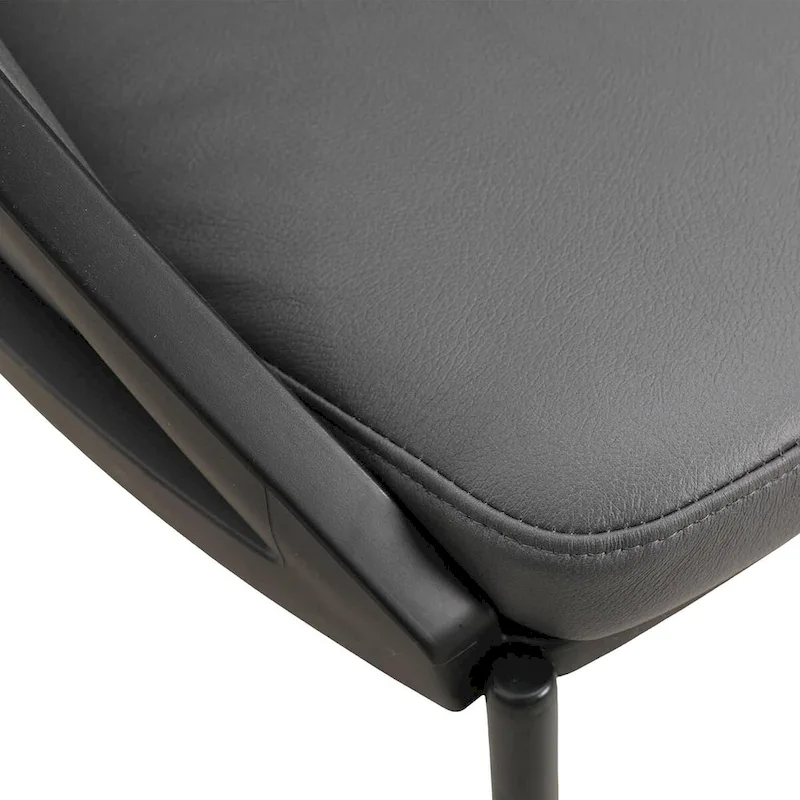 Urbane Upholstered Faux Leather Dining Chair with Powder Coated Steel Legs by LeisureMod